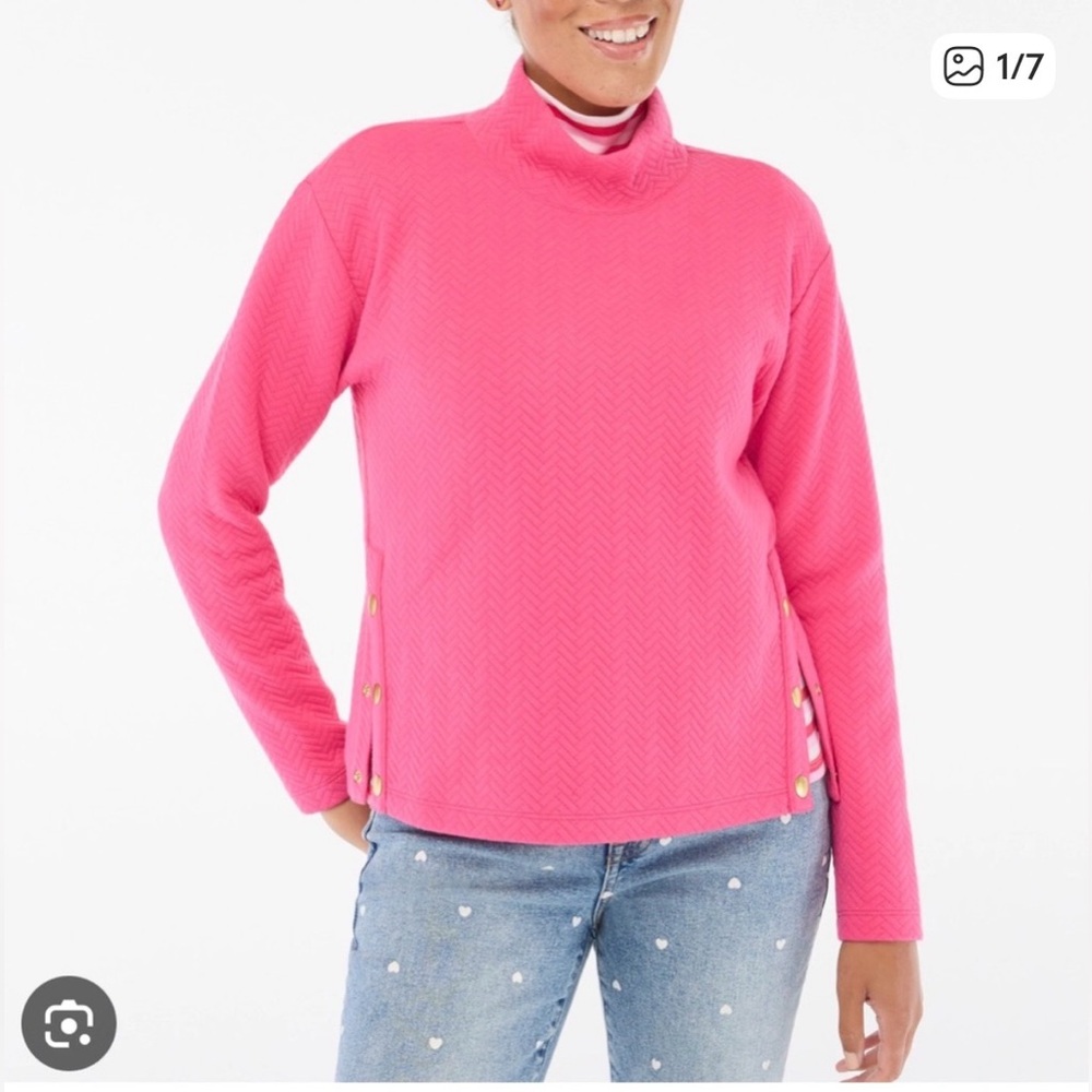 J. Crew Vibrant Pink Turtleneck Sweater